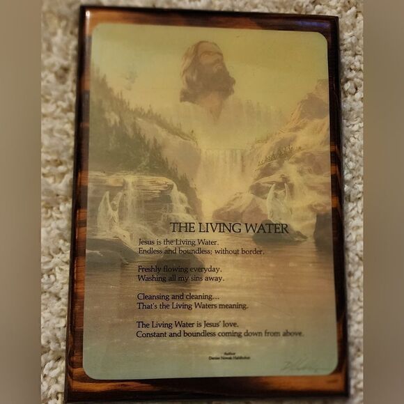 Vintage Religious The Living Water Prayer wall plaque - Picture 3 of 8
